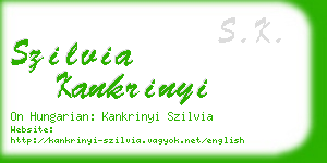 szilvia kankrinyi business card